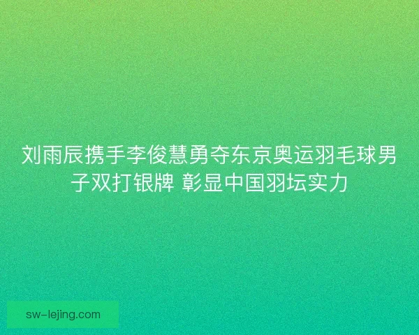 刘雨辰携手李俊慧勇夺东京奥运羽毛球男子双打银牌 彰显中国羽坛实力